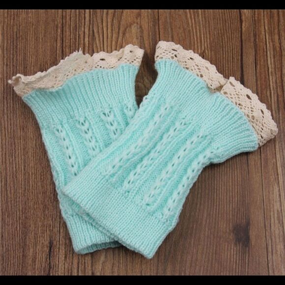 Knit Boot Cuffs-Lake Blue - Picture 1 of 4
